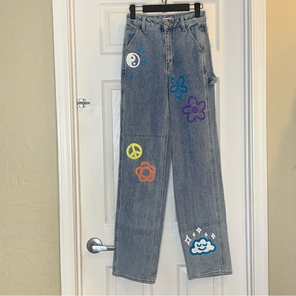 Pacsun 90s BF Carpenter Graphic Jeans Size 23